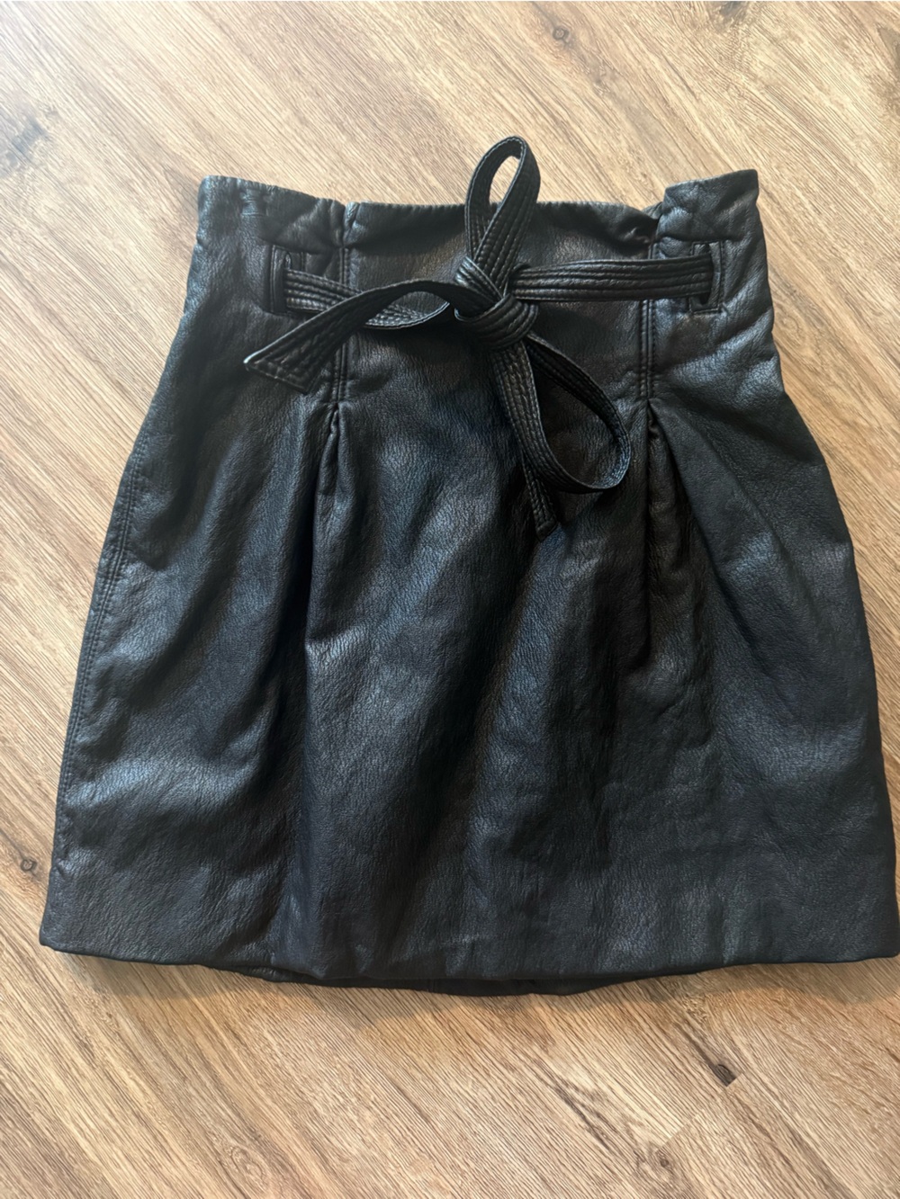 Free People Black Faux Leather Skirt